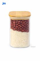 Pote Hermético de Vidro Borossilicato 550ml com Tampa de Bambu Pote Organizador para Mantimentos Cozinha