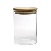 Pote Hermético De Vidro Com Tampa Bambu