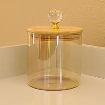 Pote Hermético de vidro com tampa de bambu 550ml Liso Ambar cristal cozinha Pote Hermético de vidro com tampa de bambu 550ml Liso Ambar cristal cozinha