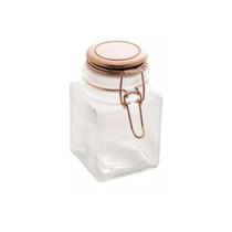 Pote Hermético de Vidro com Tampa de Metal Rosé 7x12cm - Lyor