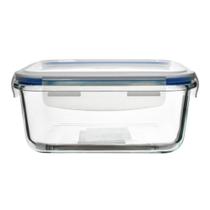 Pote Hermético de Vidro com Travas Retangular 370ml - Vista Home Pote Hermético de Vidro com Travas Retangular 370ml - Vista Home