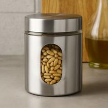 Pote Hermético de Vidro e Inox com Visor 630ml Mimo Style Cozinha Organizada