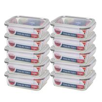 Pote Hermético De Vidro Kit C/ 10 Potes De 1480ml - C/ Trava - Dolce Home