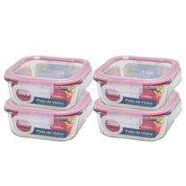 Pote Hermético De Vidro Kit C/ 4 Potes De 1100ml - C/ Trava Dolce Home Pote Hermético De Vidro Kit C/ 4 Potes De 1100ml - C/ Trava Dolce Home