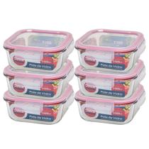 Pote Hermético De Vidro Kit C/ 6 Potes De 1100ml - C/ Trava