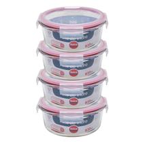 Pote Hermético De Vidro - Marmita -micro-ondas -forno 930ml Kit C/4 - Dolce Home