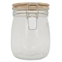 Pote Hermetico de Vidro Mimo Style com Tampa de Madeira 750 ml