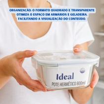 Pote Hermético de Vidro Quadrado Armazenar Conservar Transportar Alimentos com Segurança Praticidade Geladeira Freezer Cozinha 800 ml Pote Hermético de Vidro Quadrado Armazenar Conservar Transportar Alimentos com Segurança Praticidade Geladeira Freezer Cozinha 800 ml