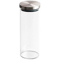Pote Hermético de Vidro Redondo Tampa em Inox 1350ml - Vista Home