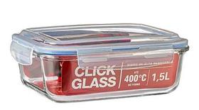 Pote Hermético De Vidro Retangular (bs) Click Glass 1.5l