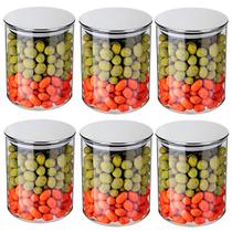 Pote Hermetico de Vidro Tampa Inox Para Alimentos 550ml 6 Un