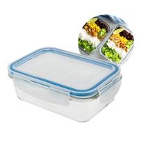 Pote Hermético De Vidro Tampa Marmita Armazenamento Retangular 600ml