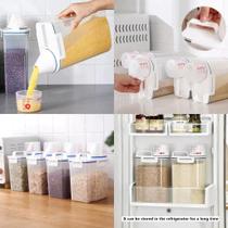 Pote Hermético Dispenser com Copo Medidor Bico Dosador Cozinha Mantimentos Lavanderia Multiuso