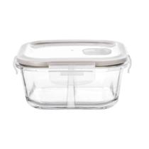 Pote Hermético Em Borossilicato Quadrado Com Divisória 520Ml - Dynasty Pote Hermético Em Borossilicato Quadrado Com Divisória 520Ml - Dynasty