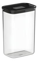 Pote Hermético Empilhavel Retangular 2,3L Linha Duo Lock com Tampa Preta - Organização e Frescor Pote Hermético Empilhavel Retangular 2,3L Linha Duo Lock com Tampa Preta - Organização e Frescor