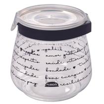 Pote hermético Flip decorado 1,1 litros preto Plasutil ref.13564 Pote hermético Flip decorado 1,1 litros preto Plasutil ref.13564