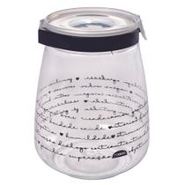 Pote hermético Flip decorado 1,9 litros preto Plasutil ref.13565 Pote hermético Flip decorado 1,9 litros preto Plasutil ref.13565