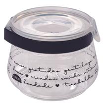 Pote hermético Flip decorado 700ml preto Plasutil ref.13563 Pote hermético Flip decorado 700ml preto Plasutil ref.13563