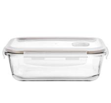 Pote Hermético Foodlock Retangular em Vidro Borossilicato com Tampa 1040ml - Dynasty