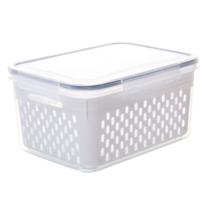 Pote Hermético Grande Com Cesto Escorredor Sempre Seco 3,1L