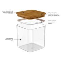 Pote Hermético Keep Maxxi Natural com Tampa em Bambu 2,3L - Ou