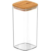 Pote Hermético Keep Ou 340ml Tampa de Bambu Recipiente Porta Mantimentos de Plástico