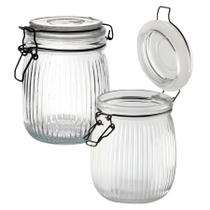 Pote Hermético Mantimento Alimentos Cozinha Versalhes 800ml Tampa Vidro