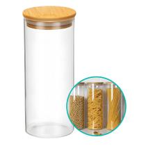 Pote Hermético Mantimento Armazenamento De Vidro Com Tampa de Bambu 1,5L Pote Hermético Mantimento Armazenamento De Vidro Com Tampa de Bambu 1,5L