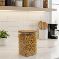 Pote Hermético Maxxi 3,5L Com Tampa Em Bambu Keep Pote Hermético Maxxi 3,5L Com Tampa Em Bambu Keep