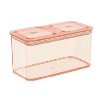Pote Hermético Modo Retangular 1,3L Laranja Crush Coza Pote Hermético Modo Retangular 1,3L Laranja Crush Coza