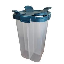 Pote Hermético Multiuso com Divisórias 4 em 1 Organização Inteligente para Alimentos Secos Grãos, granolas, sementes e outros