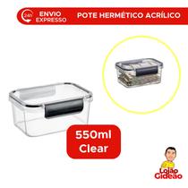 Pote Hermético Organizador Clear Em Acrilico 550ml - Plasnorthon