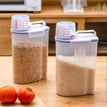 Pote Hermético Organizador Com Medidor Para Alimentos Mantimentos 2L Pote Hermético Organizador Com Medidor Para Alimentos Mantimentos 2L