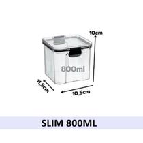 Pote Hermético Organizador Em Acrílico com Tampa e Travas
