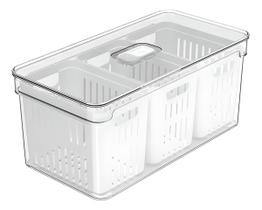 Pote Hermético Organizador Geladeira Cesto C/ Tampa Multiuso