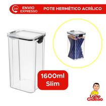 Pote Hermetico Organizador Slim Em Acrilico 1600ml