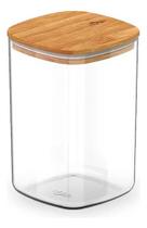 Pote Hermético Organizador Tampa De Bambu Transparente 1L Pote Hermético Organizador Tampa De Bambu Transparente 1L