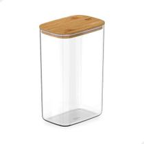 Pote Hermético Organizador Tampa De Bambu Transparente 2,3L Pote Hermético Organizador Tampa De Bambu Transparente 2,3L