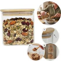 Pote Hermético P/ Mantimentos Quadrado Borossilicato 750ml