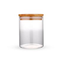 Pote Hermético Para Alimentos Condimentos Temperos Capacidade 330ML Com Tampa de Bambu Pote Hermético Para Alimentos Condimentos Temperos Capacidade 330ML Com Tampa de Bambu