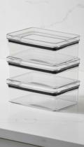 Pote Hermético Plástico 770ml Kit C/ 3 Unds Pote Hermético Plástico 770ml Kit C/ 3 Unds
