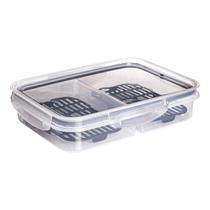 Pote Hermético Porta Frios c/ Escorredor 1 Litro Retangular