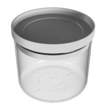 Pote Hermético Porta Mantimentos 1 Litro Transparente com Tampa Plástico Soprano Cinza Pote Hermético Porta Mantimentos 1 Litro Transparente com Tampa Plástico Soprano Cinza