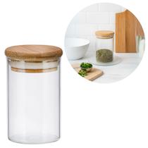 Pote Hermético Porta Temperos Vidro Borosilicato e Tampa Bambu 110ml - Tuut