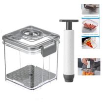 Pote hermetico profissional com bomba vacuo vasilha vedacao inteligente cozinha geladeira comida Pote hermetico profissional com bomba vacuo vasilha vedacao inteligente cozinha geladeira comida
