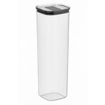 Pote Hermético Quadrado 2L com Vedação Dupla Ideal para Armazenar Macarrão Grãos Tampa com Trava Design Modular Empilhável para Otimizar Espaço
