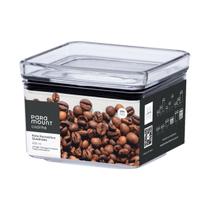 Pote Hermético Quadrado 480ml Lumini Transparente com Tampa Vedação para Mantimentos, Cereais e Alimentos