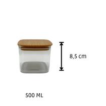Pote Hermético Quadrado 800ml 500ml de Plástico para Armazenamento de Alimentos Grãos Cereais Bolachas Multiuso Universa