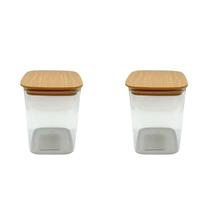 Pote Hermético Quadrado 800ml 500ml de Plástico para Armazenamento de Alimentos Grãos Cereais Bolachas Multiuso Universa