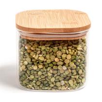 Pote Hermético Quadrado com Tampa Bambu Mimo 630ml